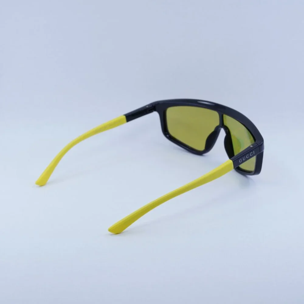 🕶️ New Gucci GG1736S 004 Sunglasses - Black Frame,Yellow with GG Pattern Lenses